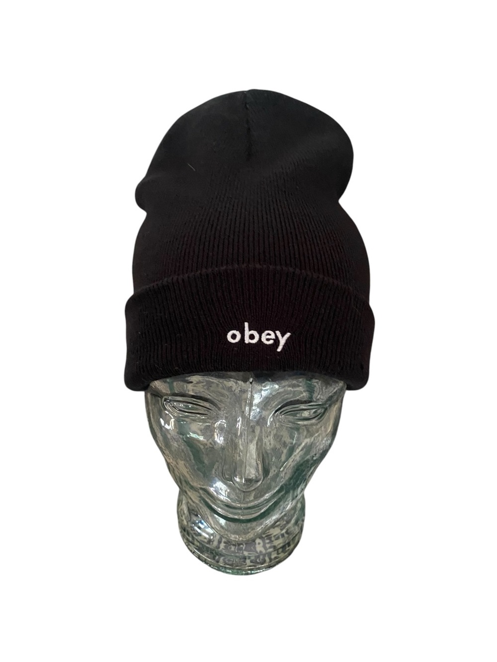 OBEY Clothing "Karma" Knit Cuffed Beanie Hat streetwear y2k minimalist